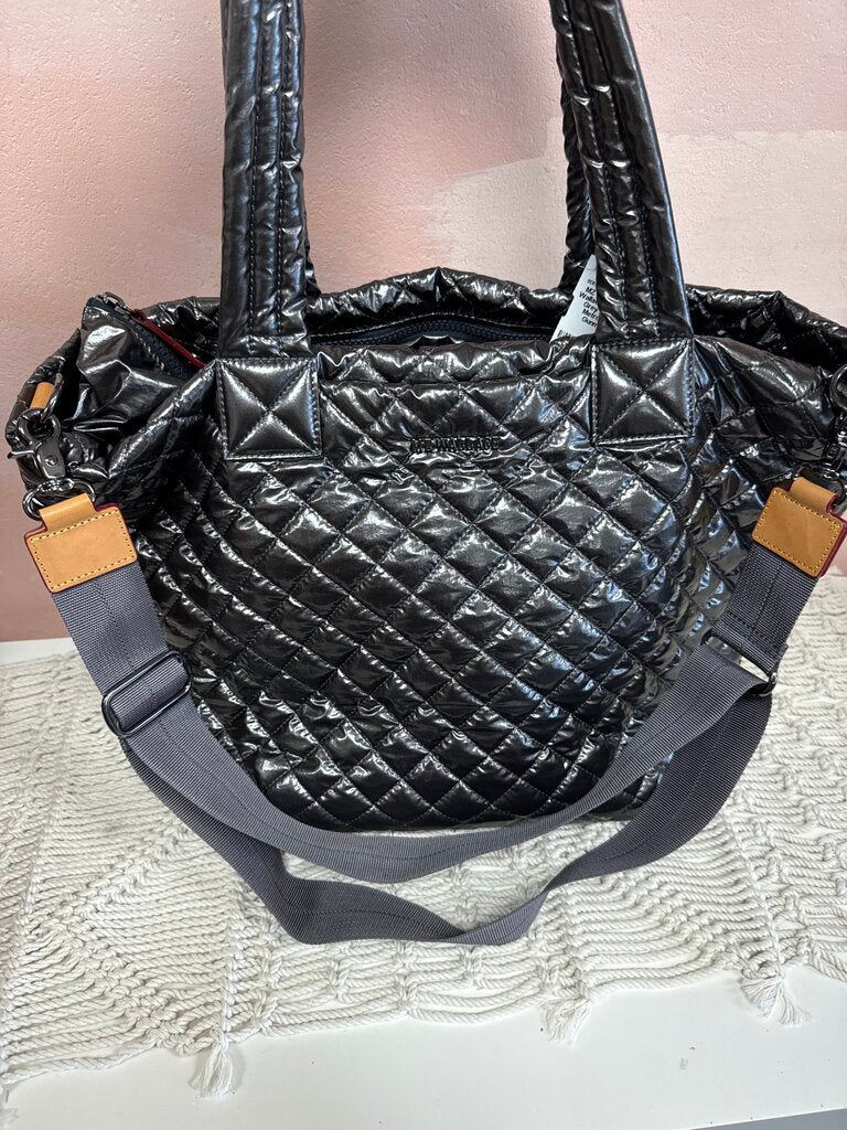 MZ Wallace Gunmetal Grey Quilted Metro Tote