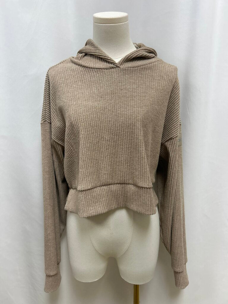 Alo Off Camel Ribbed Hoodie