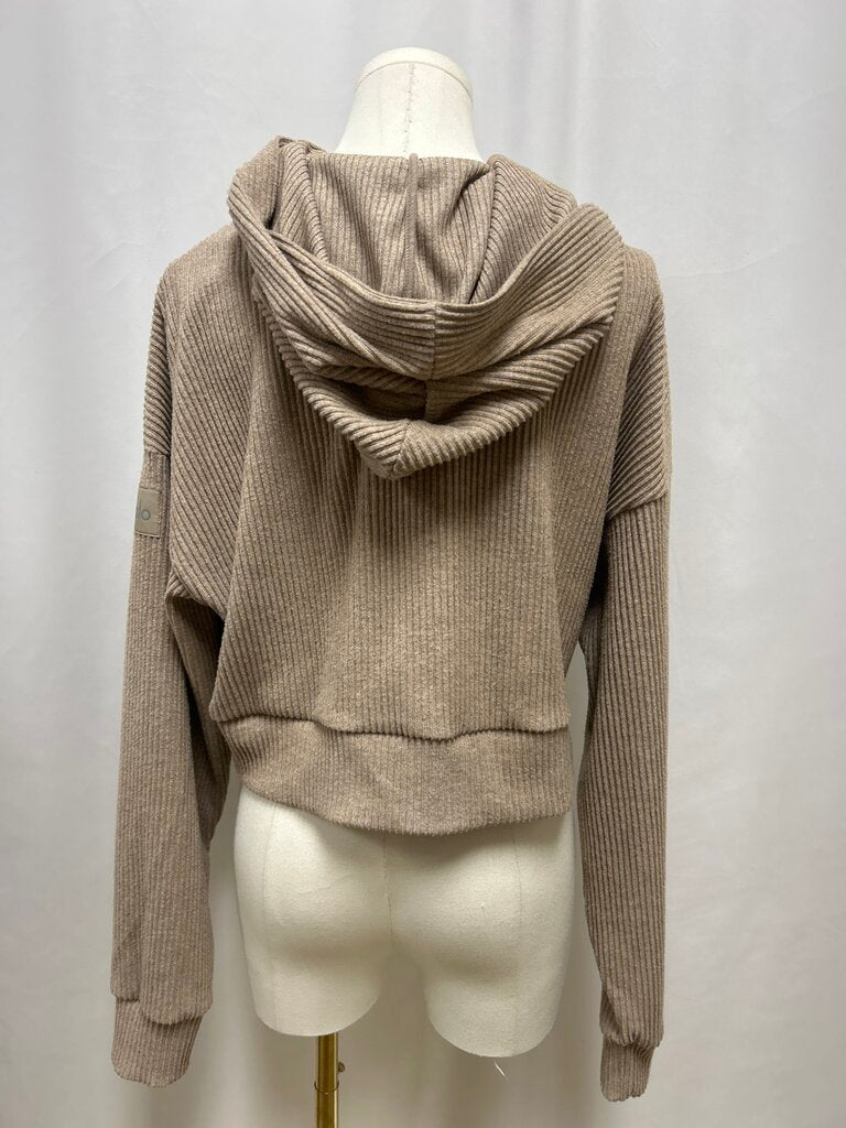 Alo Off Camel Ribbed Hoodie