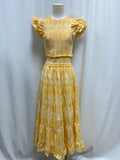 Saylor Yellow Ikat Smocked Sundress