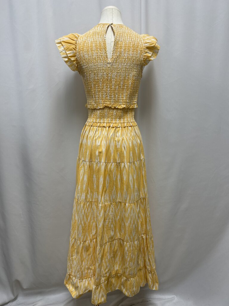 Saylor Yellow Ikat Smocked Sundress