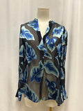 alice + olivia Black Floral Sheer Blouse