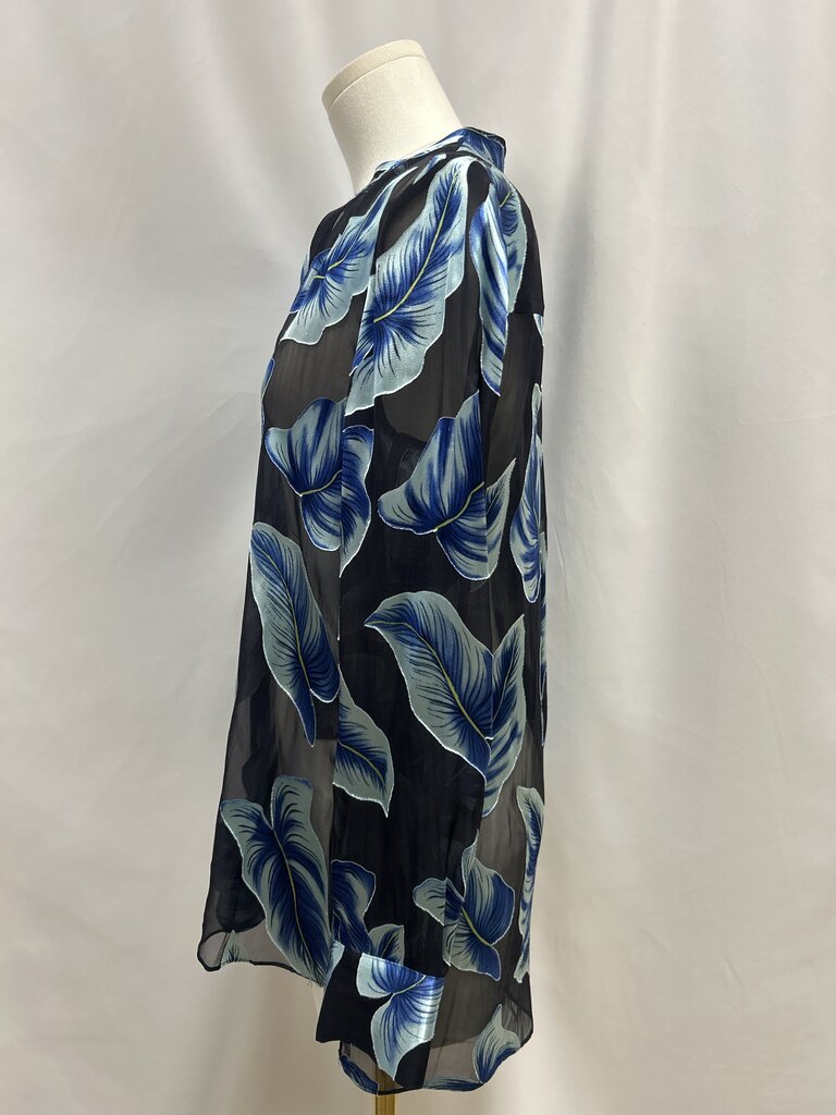alice + olivia Black Floral Sheer Blouse