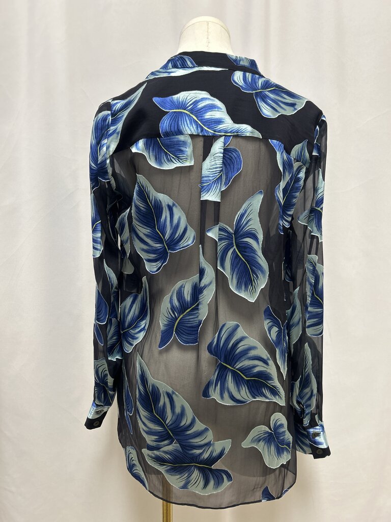 alice + olivia Black Floral Sheer Blouse