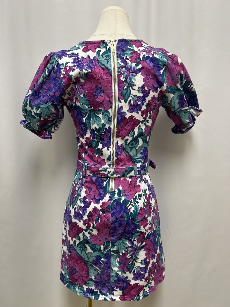 Mumu Purple Floral Belted Dress