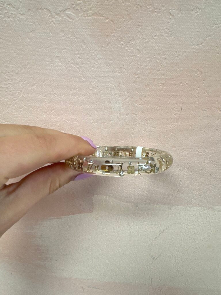 Louis Vuitton Clear Lucite Inclusion Bangle w/Bag