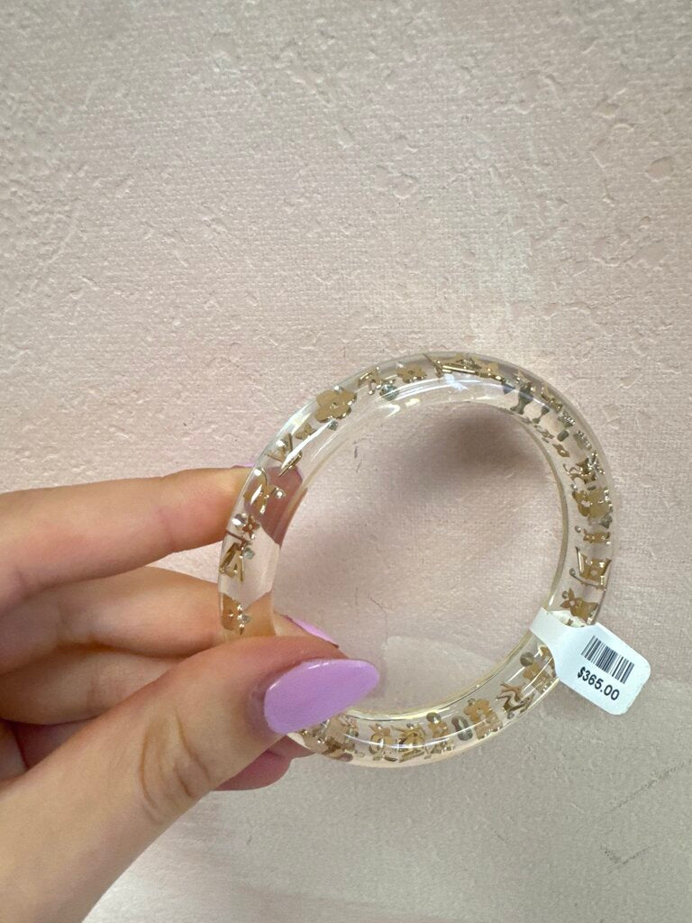 Louis Vuitton Clear Lucite Inclusion Bangle w/Bag