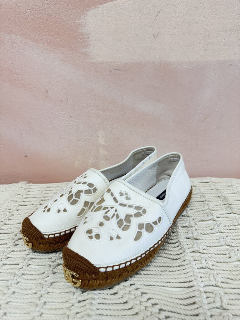 Dolce & Gabbana White Eyelet Espadrille