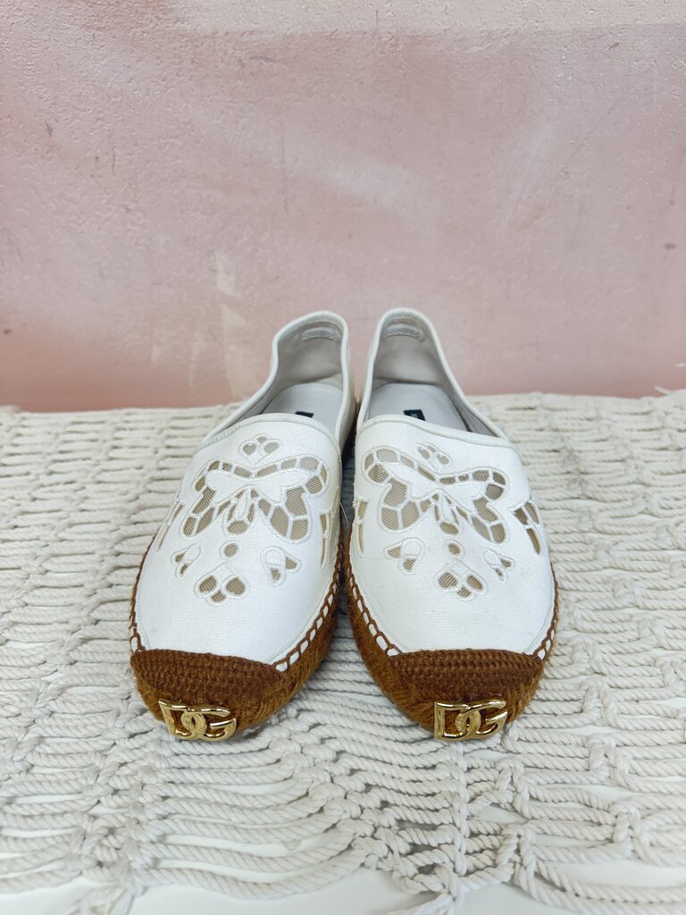 Dolce & Gabbana White Eyelet Espadrille