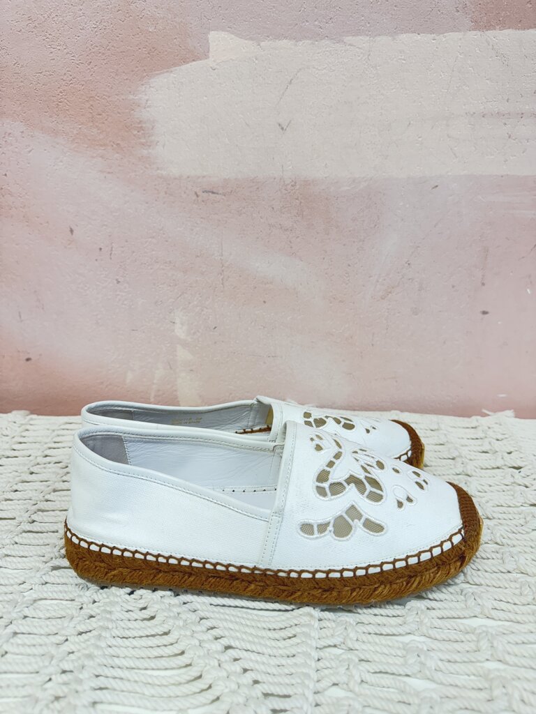 Dolce & Gabbana White Eyelet Espadrille
