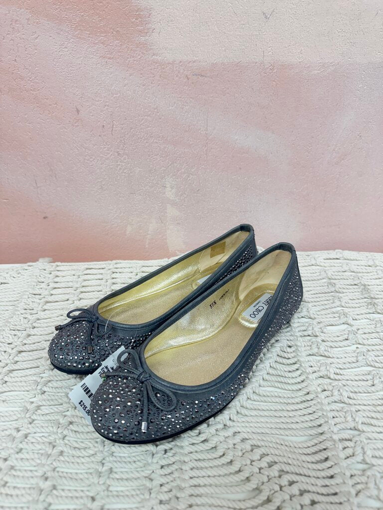 Jimmy Choo Grey Embellished Ballet Flat w/Box