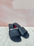 Louboutin Black Block Heel Sandal w/Box