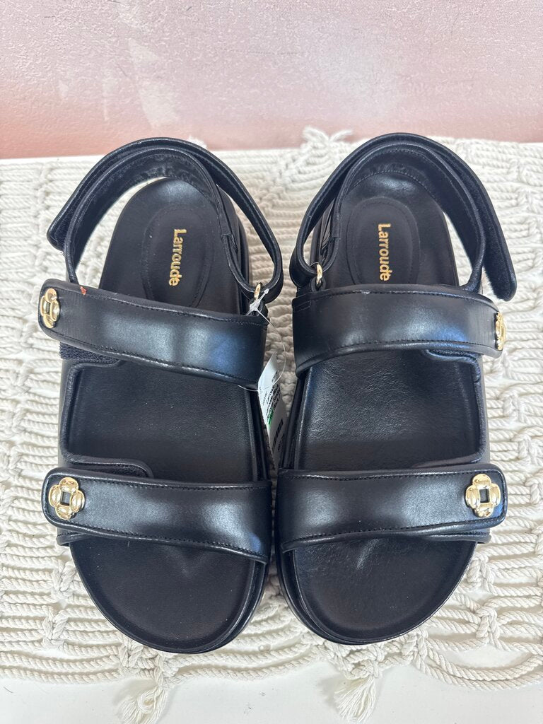Larroude Black Platform Sandal w/Box