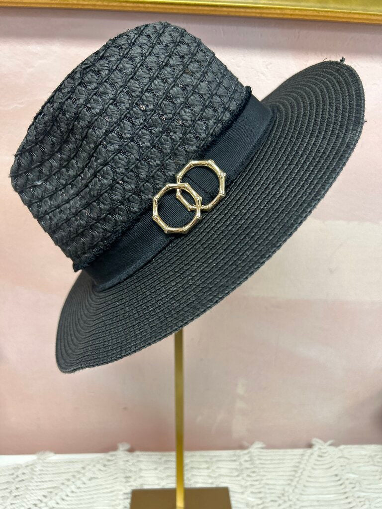 Black Straw Fedora
