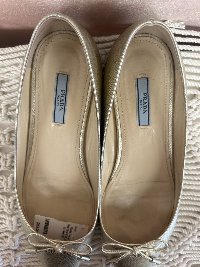 Prada Gold Bow Flat (As Is)