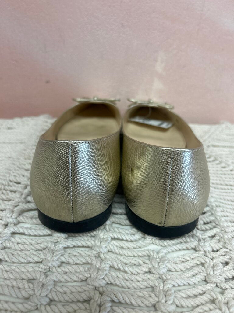 Prada Gold Bow Flat (As Is)