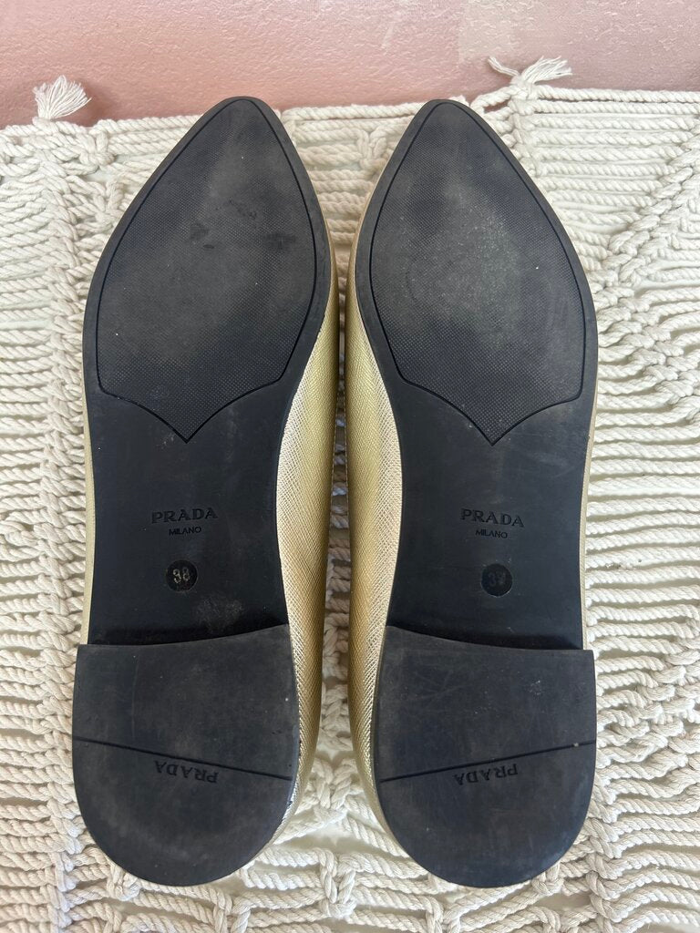 Prada Gold Bow Flat (As Is)