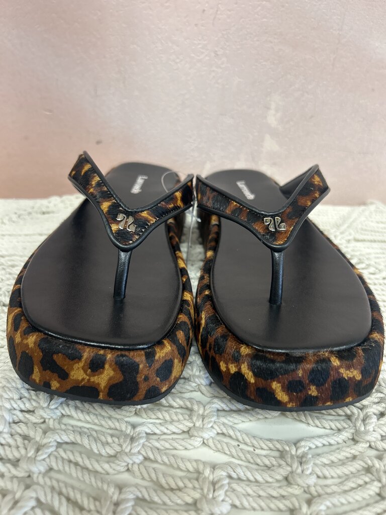 Larroude Animal Print Platform Flip Flop w/Box and Claw Clip
