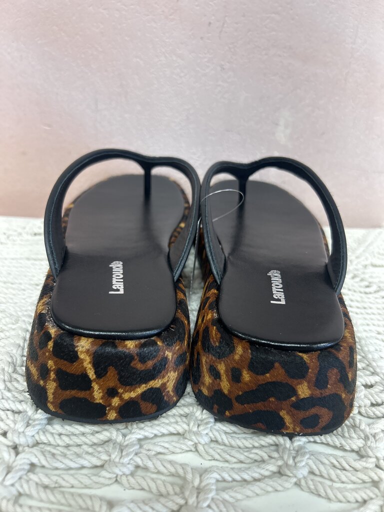 Larroude Animal Print Platform Flip Flop w/Box and Claw Clip