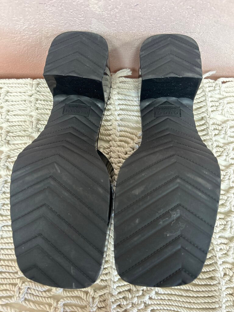 Gucci Black Rubber Block Heel Slide
