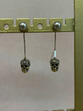 Alexander McQueen Pave Skull Chain Earrings w/Box