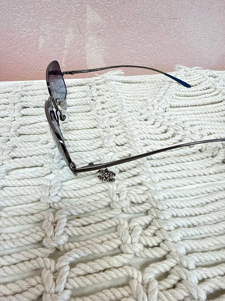 Chanel Square Metal Frame Sunglasses w/Box