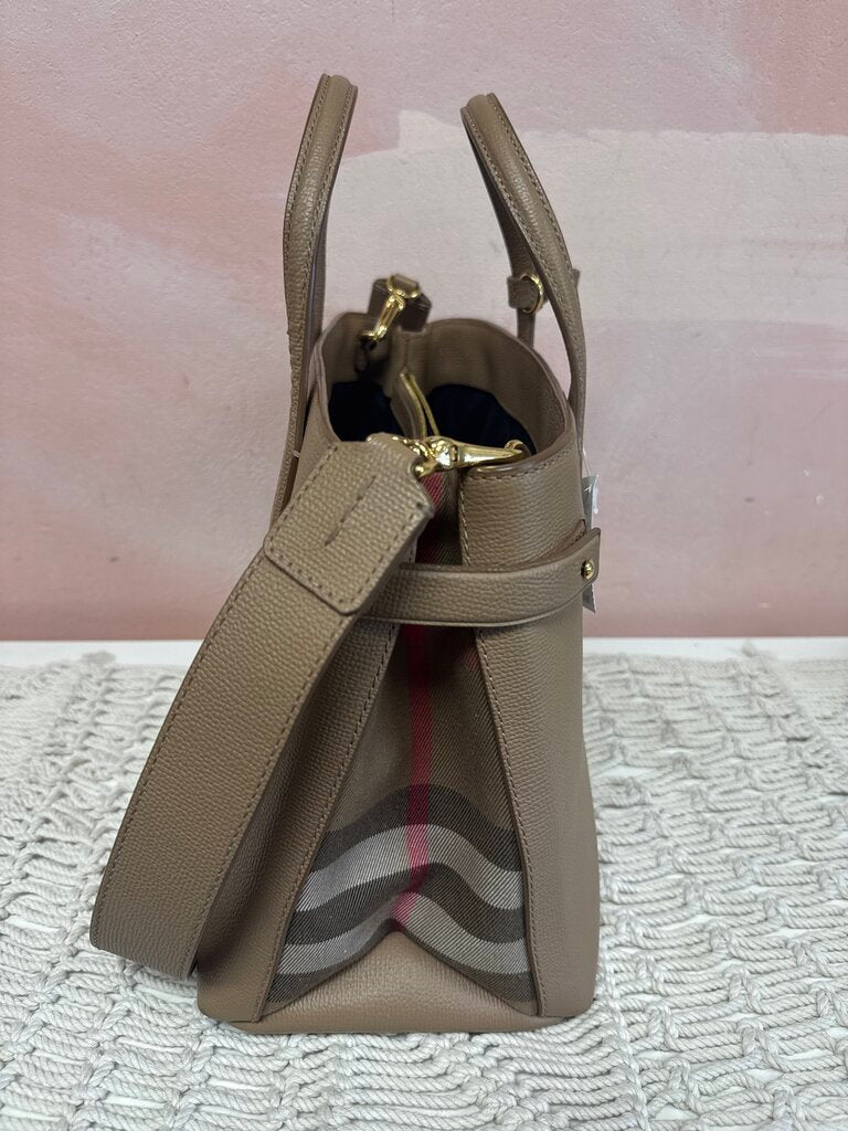 Burberry Camel Leather Banner Tote w/ Dustbag