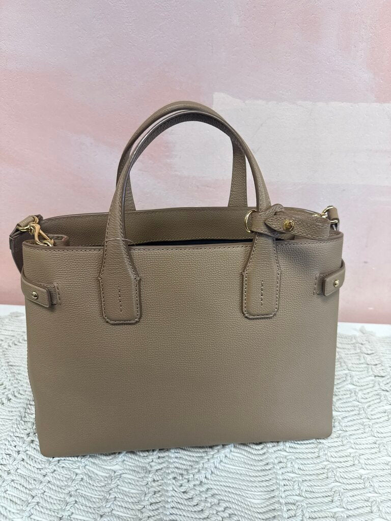 Burberry Camel Leather Banner Tote w/ Dustbag
