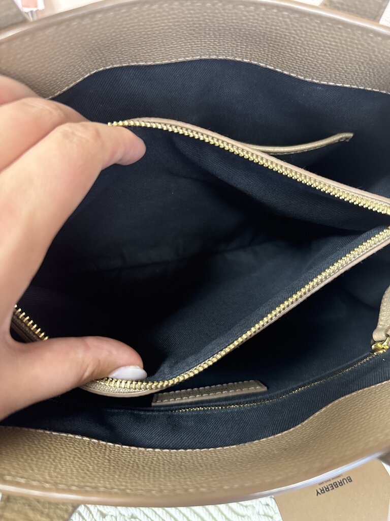 Burberry Camel Leather Banner Tote w/ Dustbag
