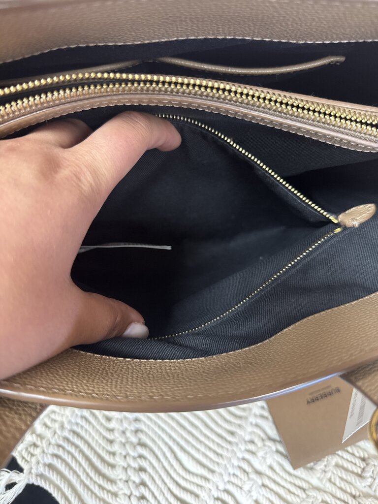 Burberry Camel Leather Banner Tote w/ Dustbag