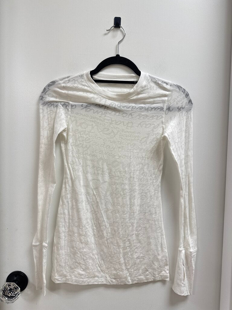 Lululemon White Long Sleeve Tee