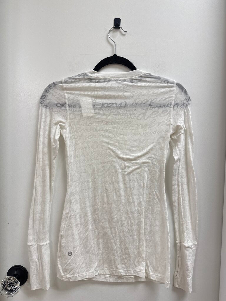 Lululemon White Long Sleeve Tee