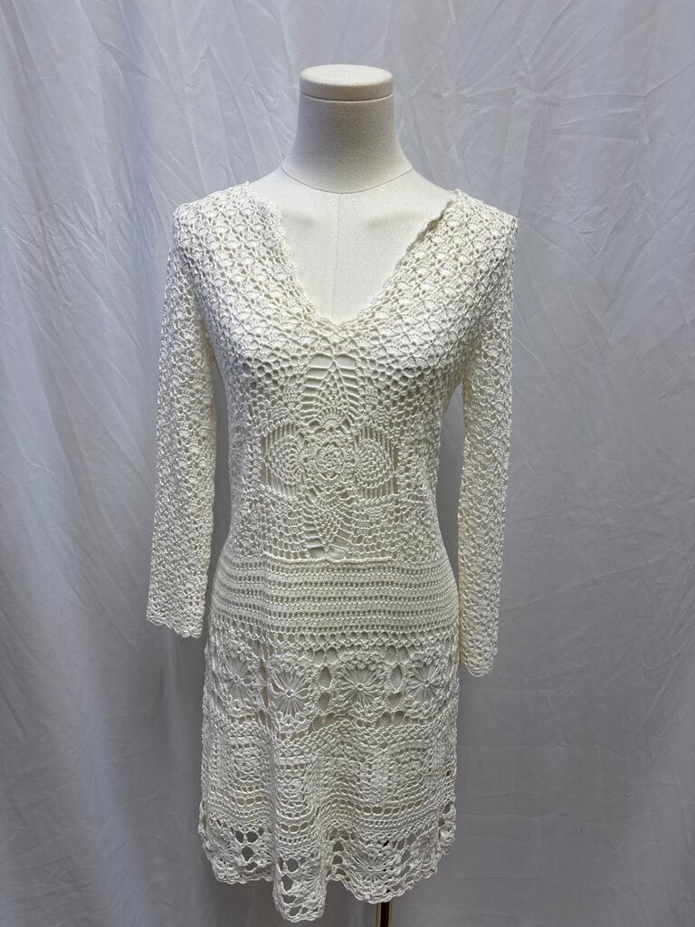 Trina Turk Ivory Crochet Dress