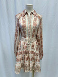 Omika Blush Floral Belted Mini Dress
