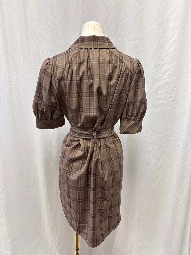 sundays Brown Plaid Belted