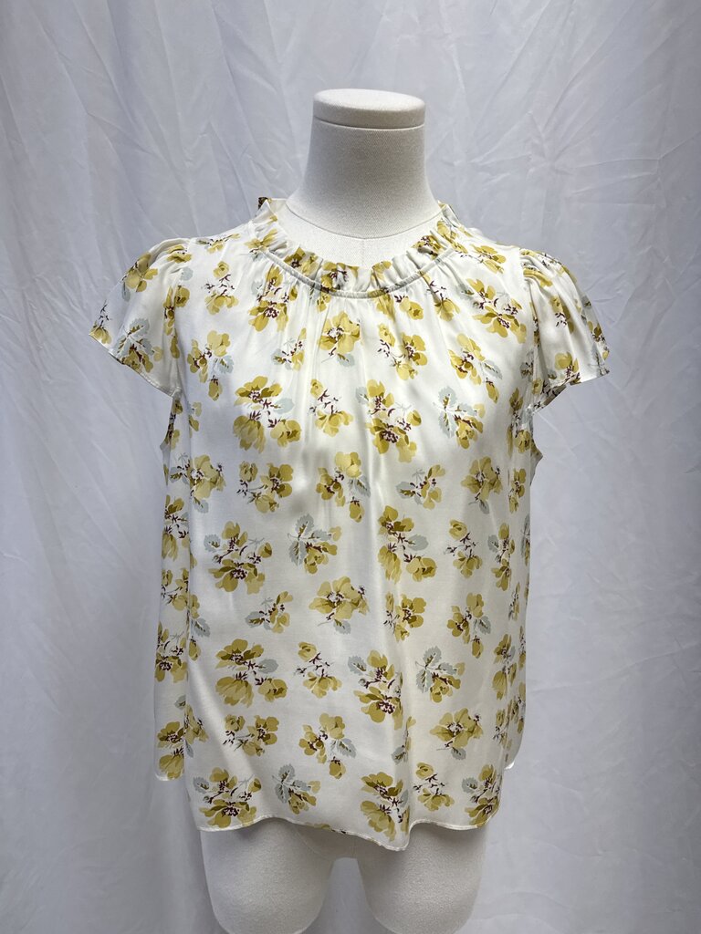 Doen Ivory Floral Ruffle Top