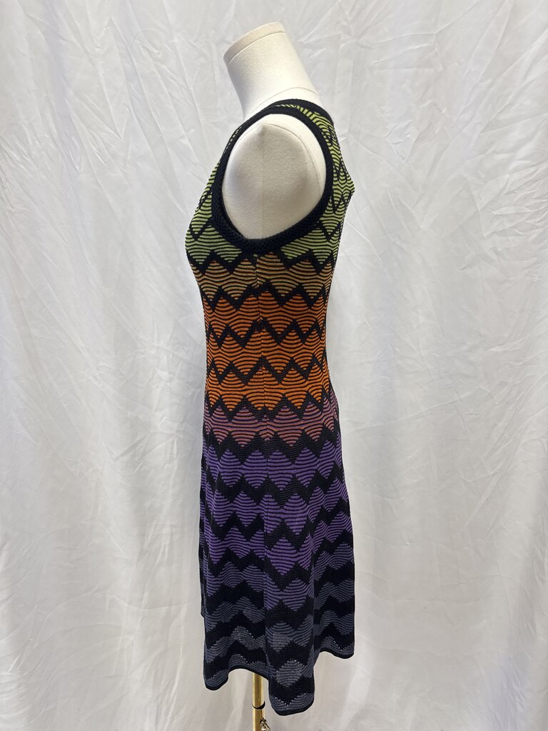 Missoni Black Rainbow Chevron Knit Dress