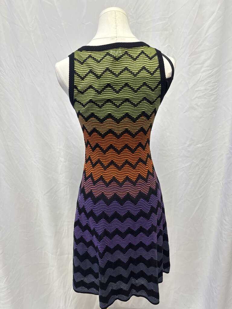 Missoni Black Rainbow Chevron Knit Dress