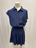Ramy Brook Blue Smocked Mini Dress
