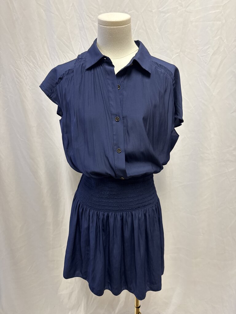 Ramy Brook Blue Smocked Mini Dress