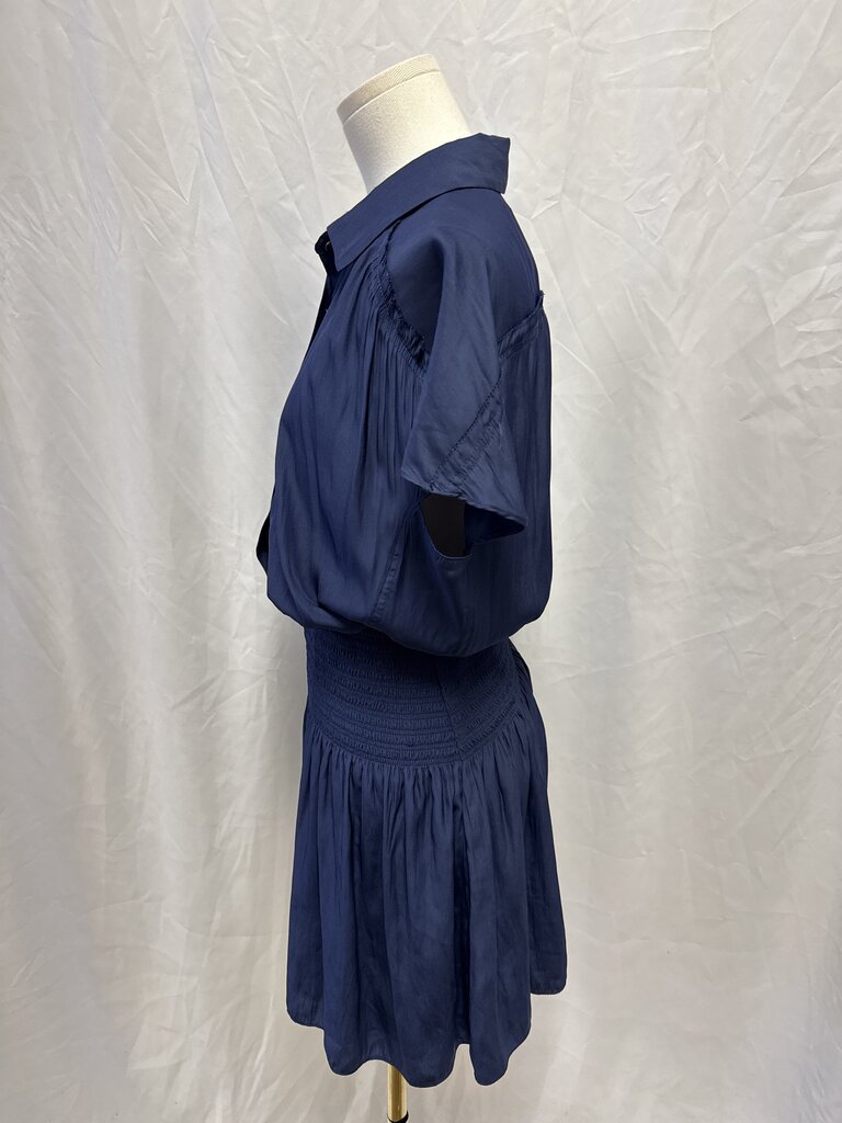 Ramy Brook Blue Smocked Mini Dress