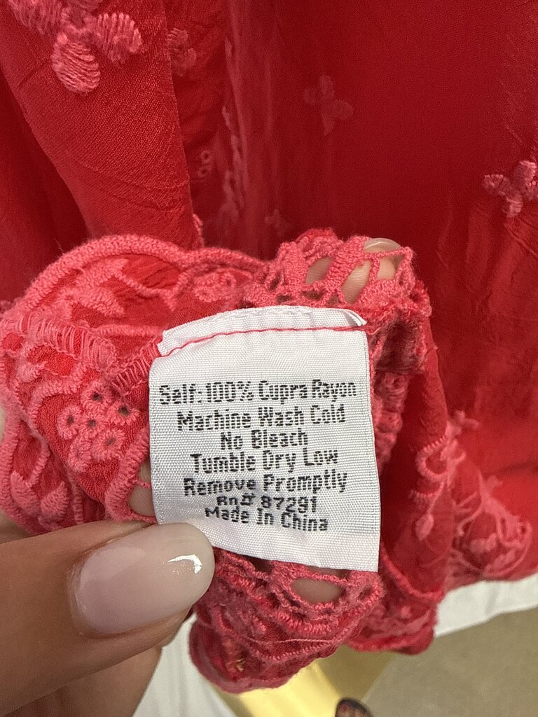 Johnny Was Red Embroidered Dress