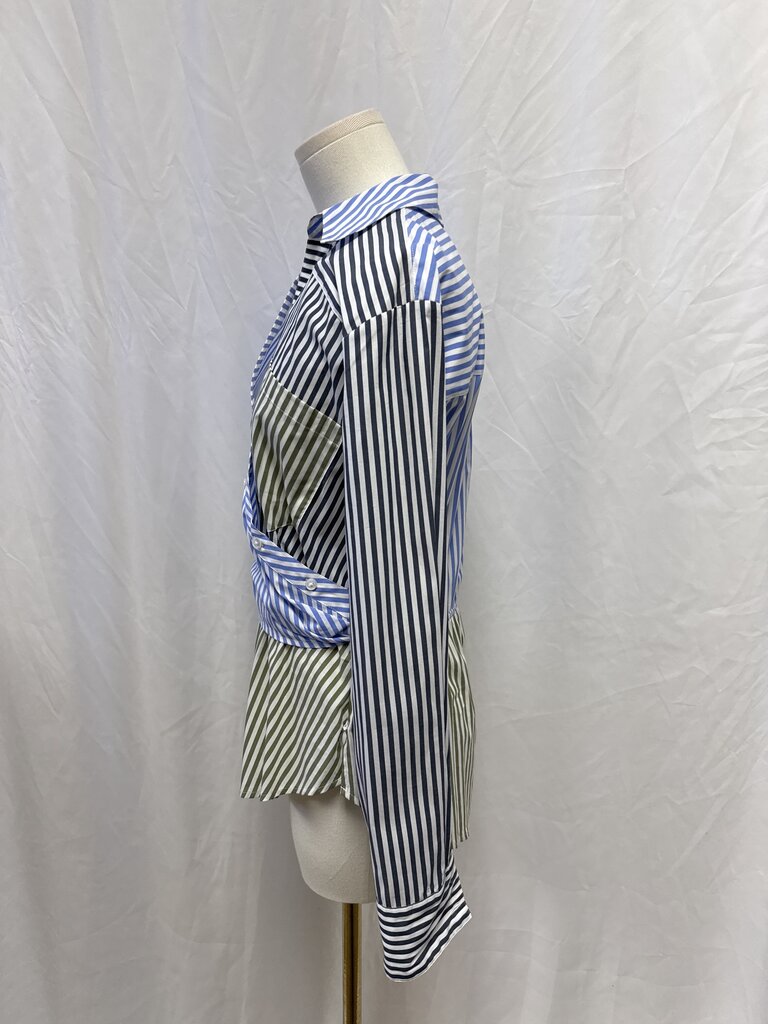 Veronica Beard Multi Striped Button Up Top