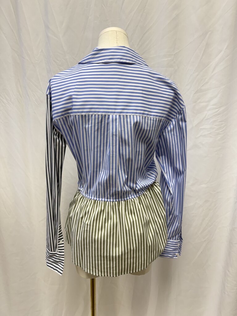 Veronica Beard Multi Striped Button Up Top