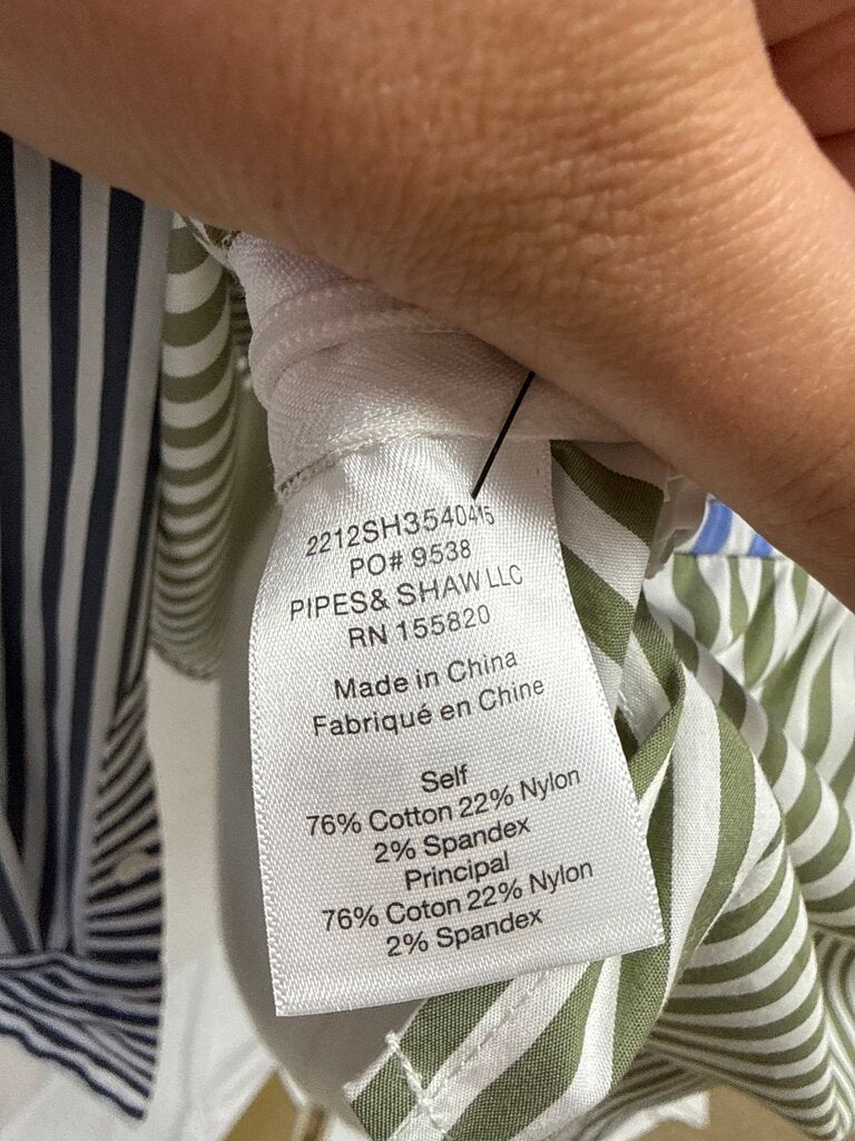 Veronica Beard Multi Striped Button Up Top