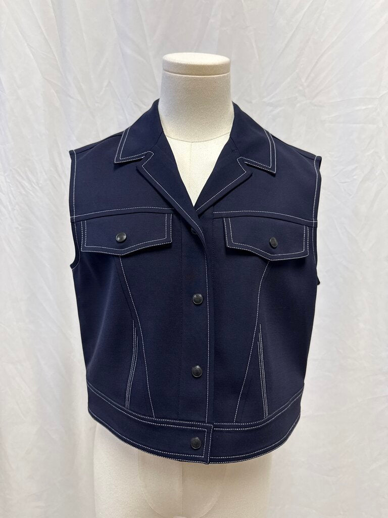 Sportmax Navy Cropped Vest