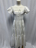 La Ligne White Smocked Maxi Dress