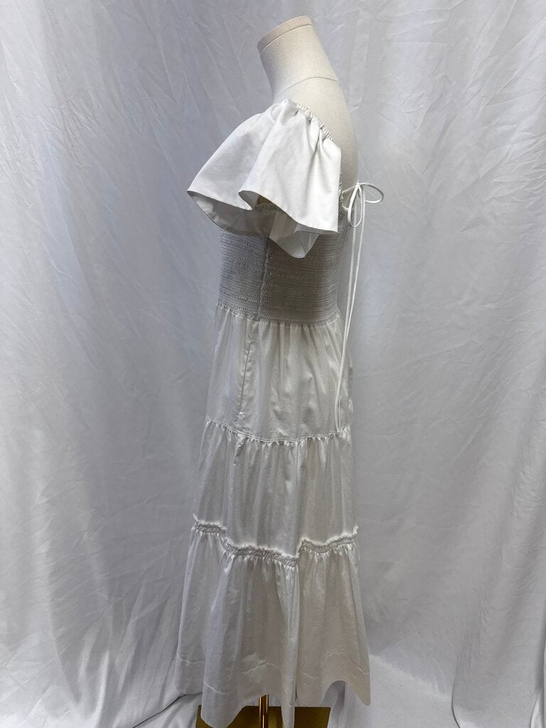 La Ligne White Smocked Maxi Dress