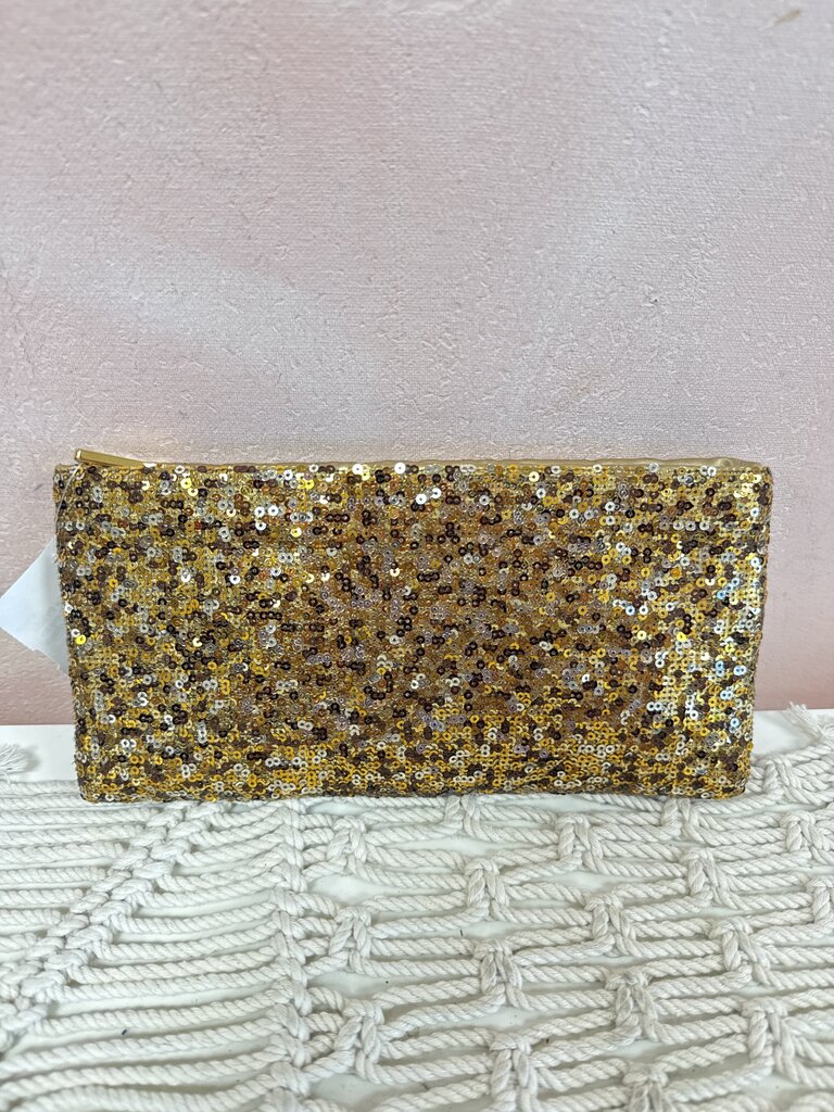 Prada Gold Sequin Clutch w/Box (Inside As Is)