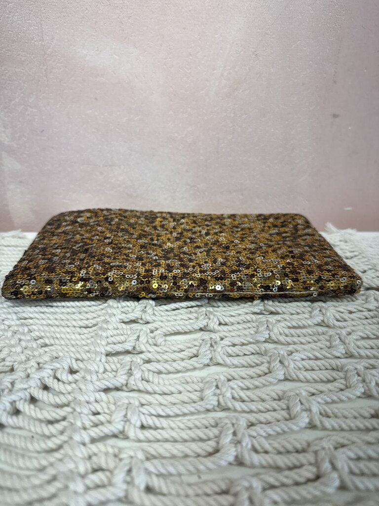 Prada Gold Sequin Clutch w/Box (Inside As Is)